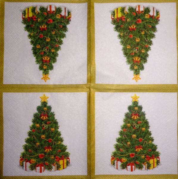 195 Weihnachten Blumen - 3-lagig (rot) - Ihr